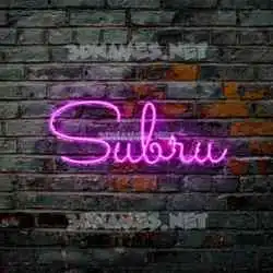 subru in Pink Neon style - 3D name wallpaper