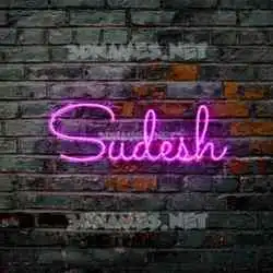 sudesh in Pink Neon style - 3D name wallpaper