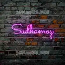 sudhamoy in Pink Neon style - 3D name wallpaper