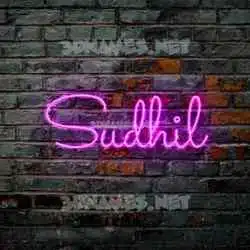 sudhil in Pink Neon style - 3D name wallpaper