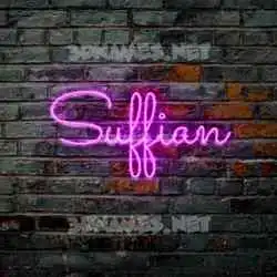 suffian in Pink Neon style - 3D name wallpaper