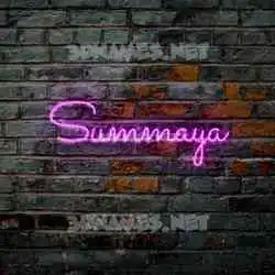 summaya in Pink Neon style - 3D name wallpaper