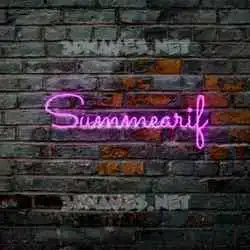 summearif in Pink Neon style - 3D name wallpaper