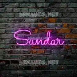 sundar in Pink Neon style - 3D name wallpaper