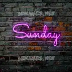 sunday in Pink Neon style - 3D name wallpaper