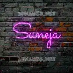 suneja in Pink Neon style - 3D name wallpaper