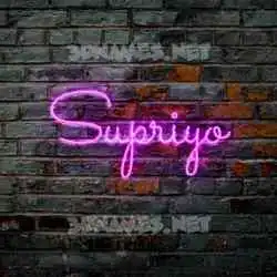 supriyo in Pink Neon style - 3D name wallpaper