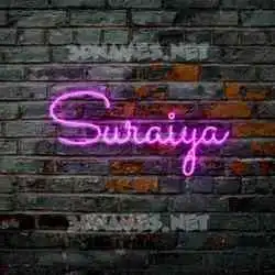 suraiya in Pink Neon style - 3D name wallpaper