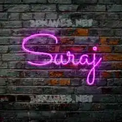 suraj in Pink Neon style - 3D name wallpaper