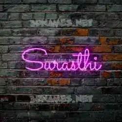 surasthi in Pink Neon style - 3D name wallpaper