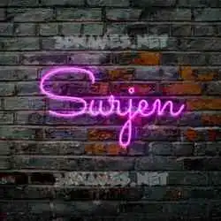 surjen in Pink Neon style - 3D name wallpaper