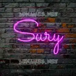 sury in Pink Neon style - 3D name wallpaper