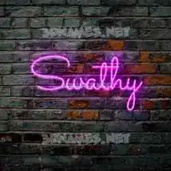 swathy in Pink Neon style - 3D name wallpaper