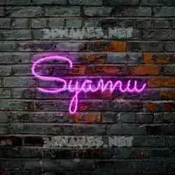 syamu in Pink Neon style - 3D name wallpaper