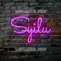 syilu in Pink Neon style - 3D name wallpaper