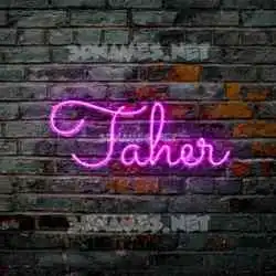 taher in Pink Neon style - 3D name wallpaper