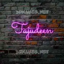 tajudeen in Pink Neon style - 3D name wallpaper