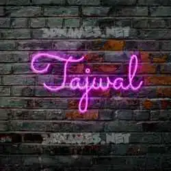 tajwal in Pink Neon style - 3D name wallpaper