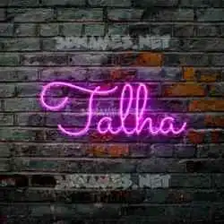 talha in Pink Neon style - 3D name wallpaper