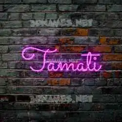 tamati in Pink Neon style - 3D name wallpaper