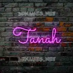 tanah in Pink Neon style - 3D name wallpaper