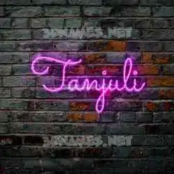 tanjuli in Pink Neon style - 3D name wallpaper