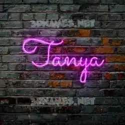 tanya in Pink Neon style - 3D name wallpaper
