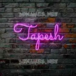 tapesh in Pink Neon style - 3D name wallpaper