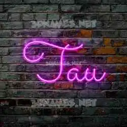 tau in Pink Neon style - 3D name wallpaper