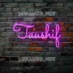 taushif in Pink Neon style - 3D name wallpaper