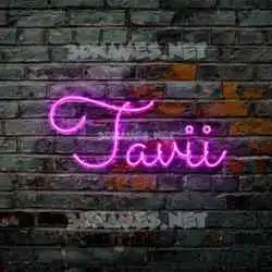 tavii in Pink Neon style - 3D name wallpaper
