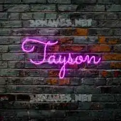 tayson in Pink Neon style - 3D name wallpaper