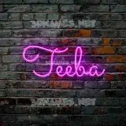 teeba in Pink Neon style - 3D name wallpaper