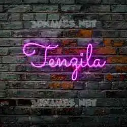 tenzila in Pink Neon style - 3D name wallpaper