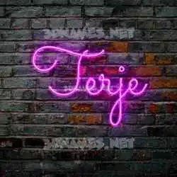 terje in Pink Neon style - 3D name wallpaper