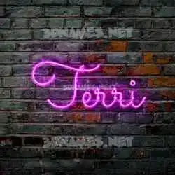 terri in Pink Neon style - 3D name wallpaper