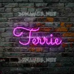 terrie in Pink Neon style - 3D name wallpaper