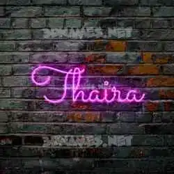thaira in Pink Neon style - 3D name wallpaper