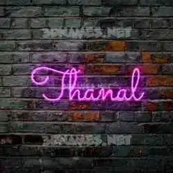 thanal in Pink Neon style - 3D name wallpaper