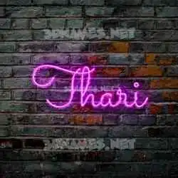 thari in Pink Neon style - 3D name wallpaper