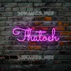 thatoeh in Pink Neon style - 3D name wallpaper