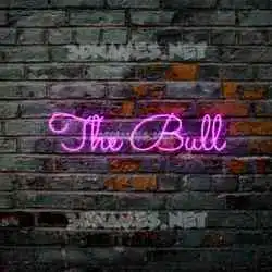 the bull in Pink Neon style - 3D name wallpaper