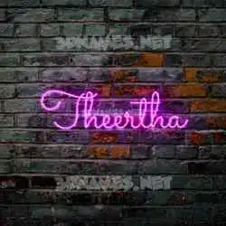theertha in Pink Neon style - 3D name wallpaper