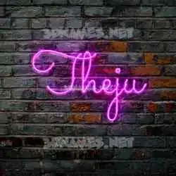 theju in Pink Neon style - 3D name wallpaper