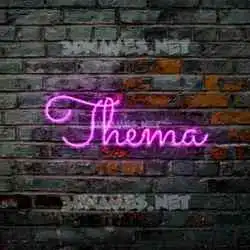 thema in Pink Neon style - 3D name wallpaper