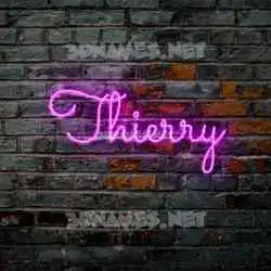 thierry in Pink Neon style - 3D name wallpaper