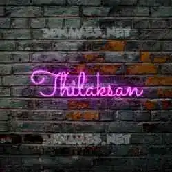 thilaksan in Pink Neon style - 3D name wallpaper