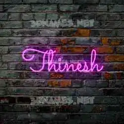 thinesh in Pink Neon style - 3D name wallpaper