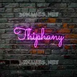 thiphany in Pink Neon style - 3D name wallpaper