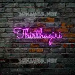 thirthagiri in Pink Neon style - 3D name wallpaper